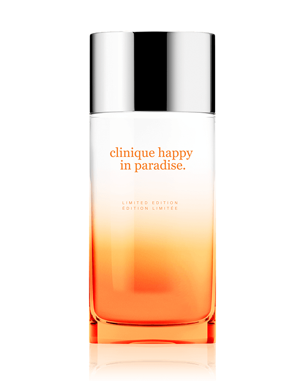 Clinique Happy in Paradise™ Eau de Parfum Spray, Limitowany, muśnięty słońcem zapach, który zabierze Cię do raju, gdziekolwiek jesteś. Użyj go i przenieś się w wakacyjny świat.